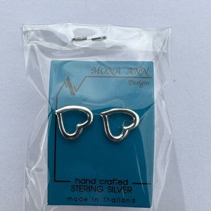 Sterling Silver Tiny Heart Stud Earrings
